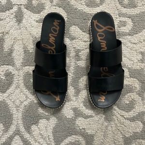 Sam Edelman Black strap studded slides